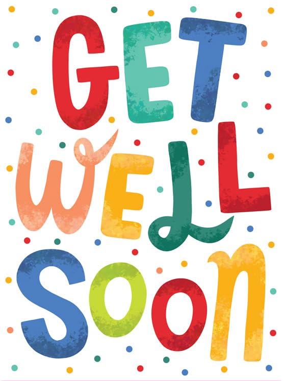 Piccadilly Greetings Get Well Soon Card - A4 Size, Multicolor | 12 x 9 Inches
