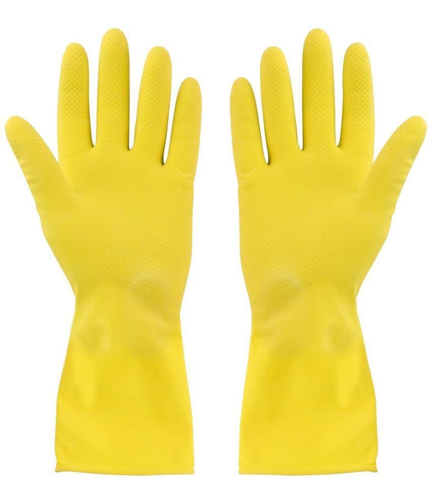 Spontex Essentials Household Gloves - Comfortable Protection | Medium Size | Pink or Yellow 3