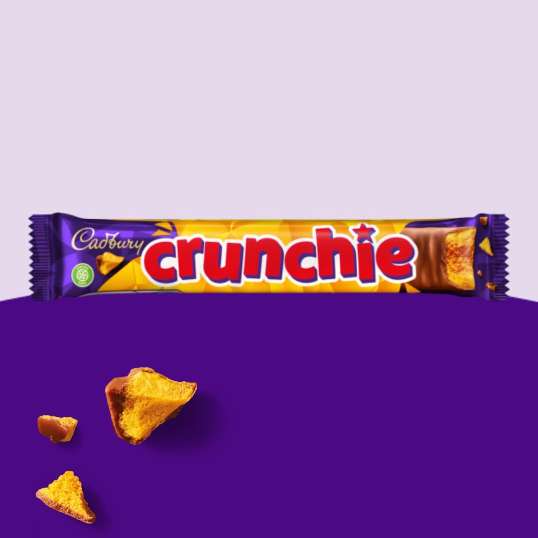 Cadbury Crunchie Milchschokoladenriegel mit Honigwabenfüllung – 4 x 32 g Multipack
