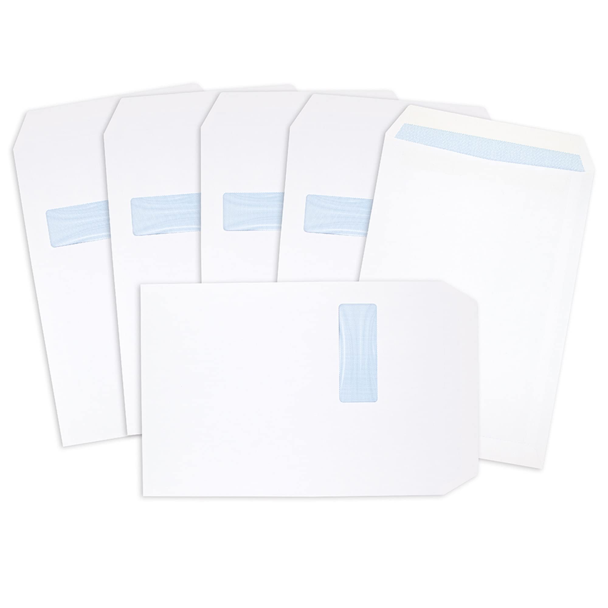 Postmaster A4 C4 Window Envelopes - 100 Pack, 100 GSM, Self Seal, White