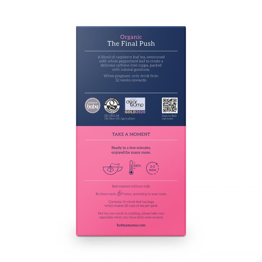 HOTTEA MAMA The Final Push Organic Raspberry and Peppermint Pregnancy Tea 5