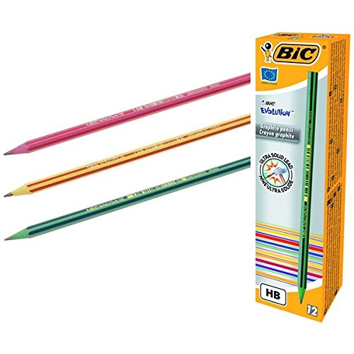 BIC Evolution Graphite Pencils - Box of 12 - HB Lead, Wood-Free, Splinter-Proof | Erasable 7