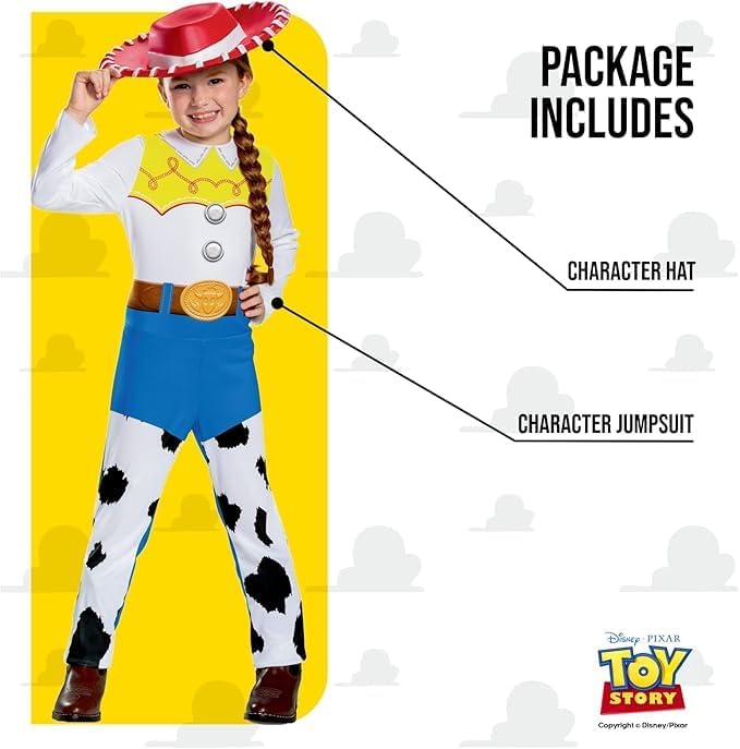Disguise Jessie Classic Dress Up Costume for Girls | Includes Jumpsuit & Hat | Ages 3-8 3