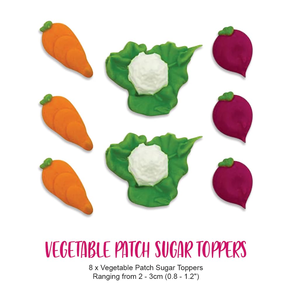 Anniversary House Hand-made Vegetable Patch Edible Sugarcraft Cake Toppers | 8 Pack | 2-3cm