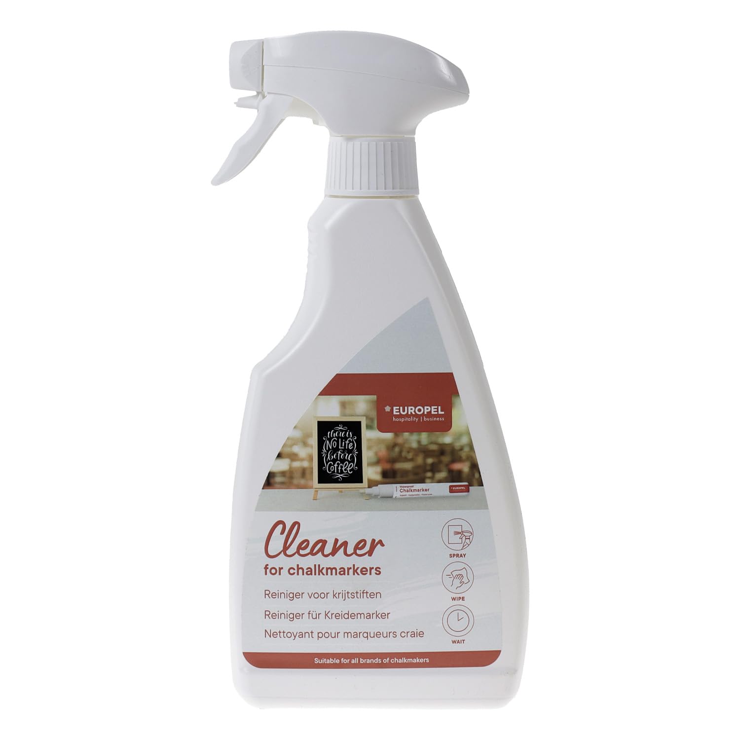 Europel Liquid Chalk Marker Cleaning Spray - 500 ml | Residue-Free Waterproof Chalk Removal