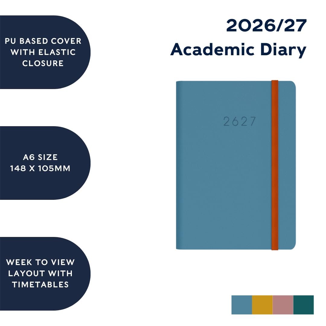 Collins 2026-2027 Mid/Academic Year Appointment Book - 13 Month A6 Week-to-View Diary | Hardcover Pink Organizer 6