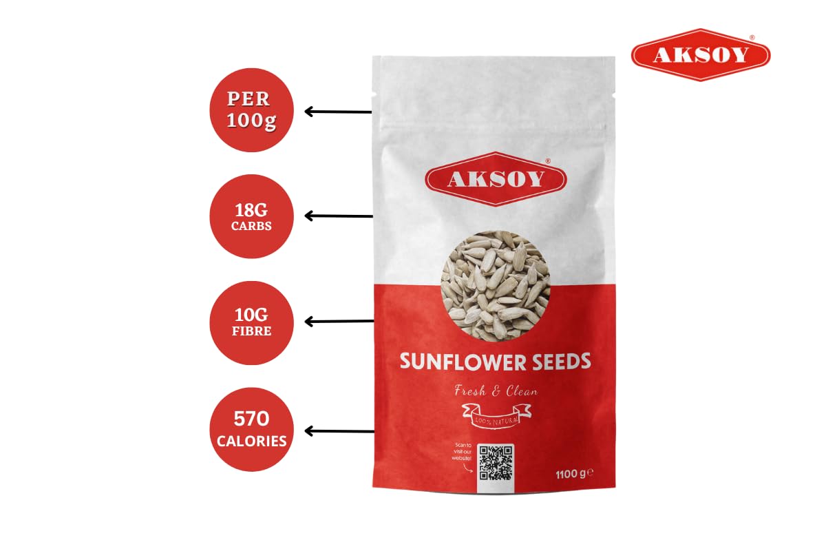 AKSOY Raw Sunflower Seed Kernels (No Shell) | 1100g | Antioxidant Rich Superfood 8