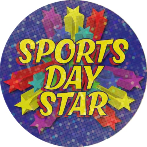 SuperStickers Sports Day Star Variety Pack - 125 x 28mm Sparkly Stickers for Positive Reinforcement 3