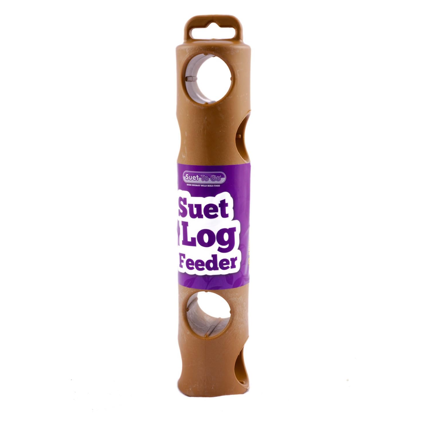 Suet To Go Log Bird Feeder - Holds 6 Suet Logs | Brown | Recycled Wood Pulp