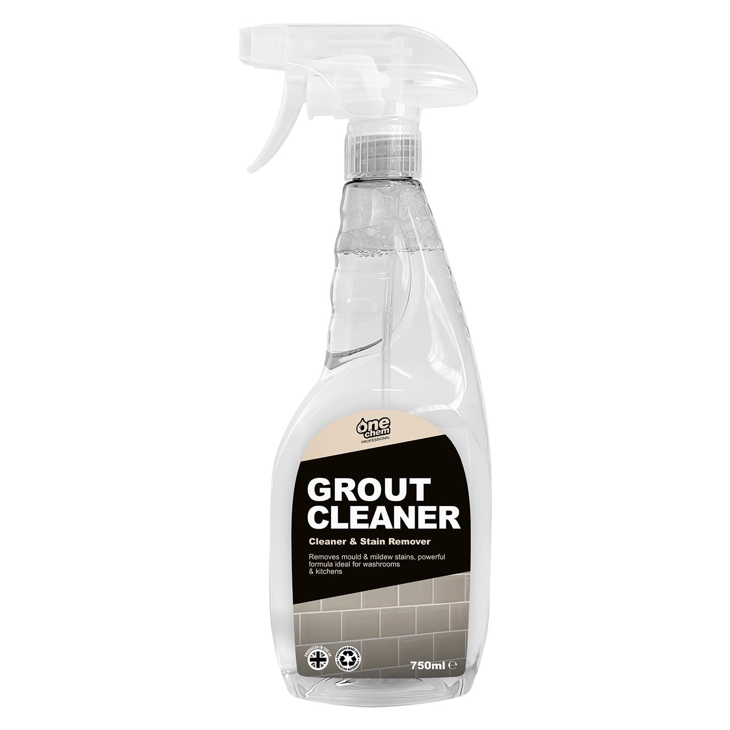 One Chem Professional Tile and Grout Cleaner - Removes Mold & Mildew | 750ml Liquid