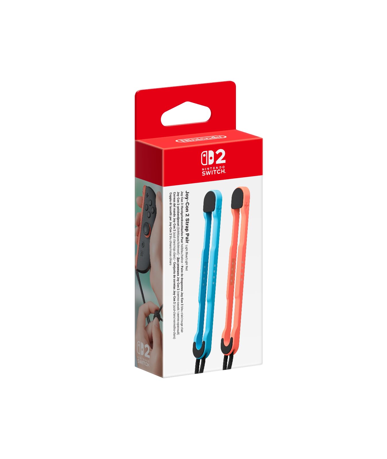 Nintendo Joy-Con 2 Strap Pair - Light Blue/Light Red | For Nintendo Switch 2 Controllers
