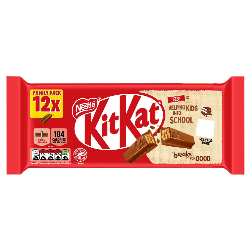 KitKat 2 Finger Milchschokoladenkeksriegel 12er-Pack | 12 x 20,7 g