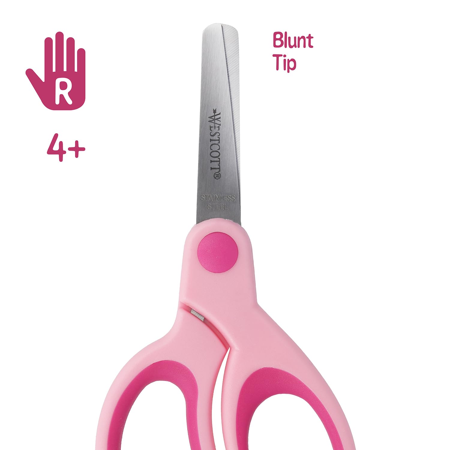 Westcott Softgrip Children's Scissors - Pink Right-Handed | 13 cm (5") | Rounded Tip for Safety 4