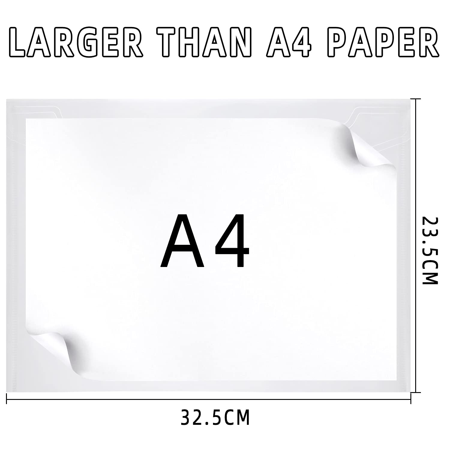 GoodtoU Clear Plastic Wallets A4 Document Folders with Popper Closure | Pack of 36 | Plastic