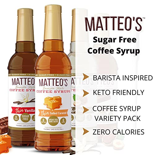 Matteo's zuckerfreier Kaffee-Aroma-Sirup, Haselnuss, 0 Kalorien, Keto-freundlich, 25,4 oz 11