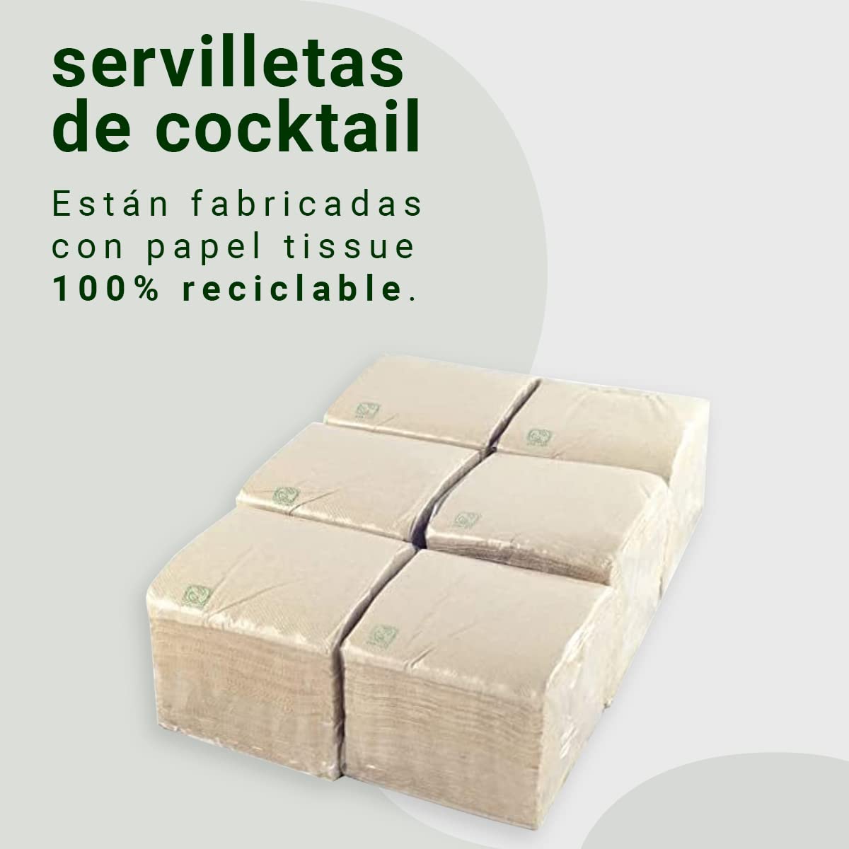 Hostelnovo Recycled Paper Napkins - 600 Pack | Cocktail Size | 100% Recyclable | Natural Color 4