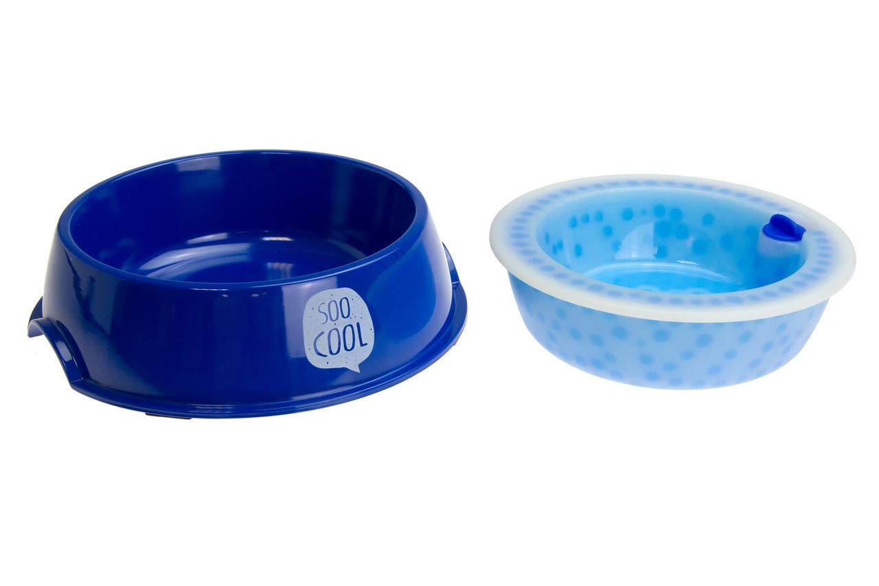 Karlie Cooling Dog Bowl - Non-Slip Base | Cooling Insert Included | Blue Plastic 5