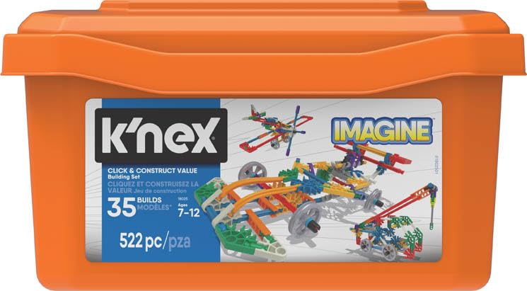 K'NEX Click and Construct Value Building Set - 522 Piece STEM Learning Kit for Ages 7+