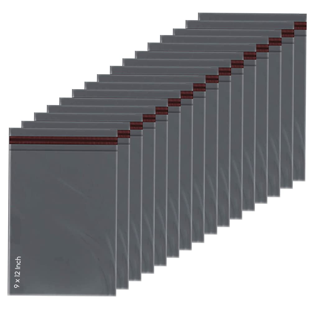 1ABOVE Grey Poly Postal Mailers - 50 Pack Self Seal Bags | 9x12 Inch | Water Resistant