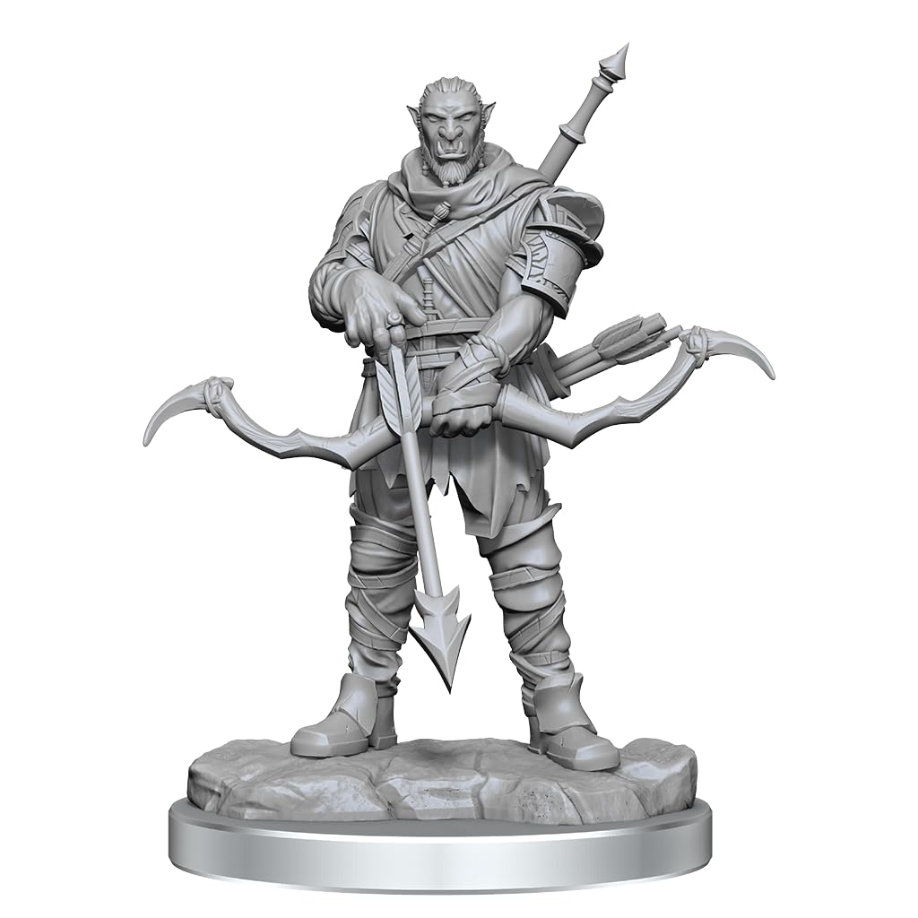 WizKids D&D Nolzur's Marvelous Unpainted Miniatures - Orc Ranger Male | Plastic | Small
