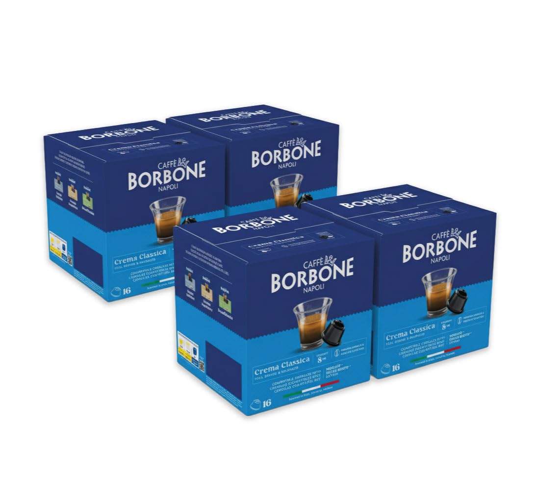 CAFFÈ BORBONE Crema Classica Coffee Capsules - 64 Count | Nescafé Dolce Gusto Compatible | Intensity 8/10