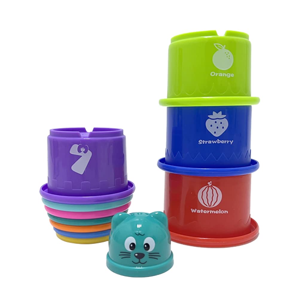RAM ONLINE 11 Piece Stacking Cups - Early Learning Toy | Multicoloured | Ages 6 Months+ 3