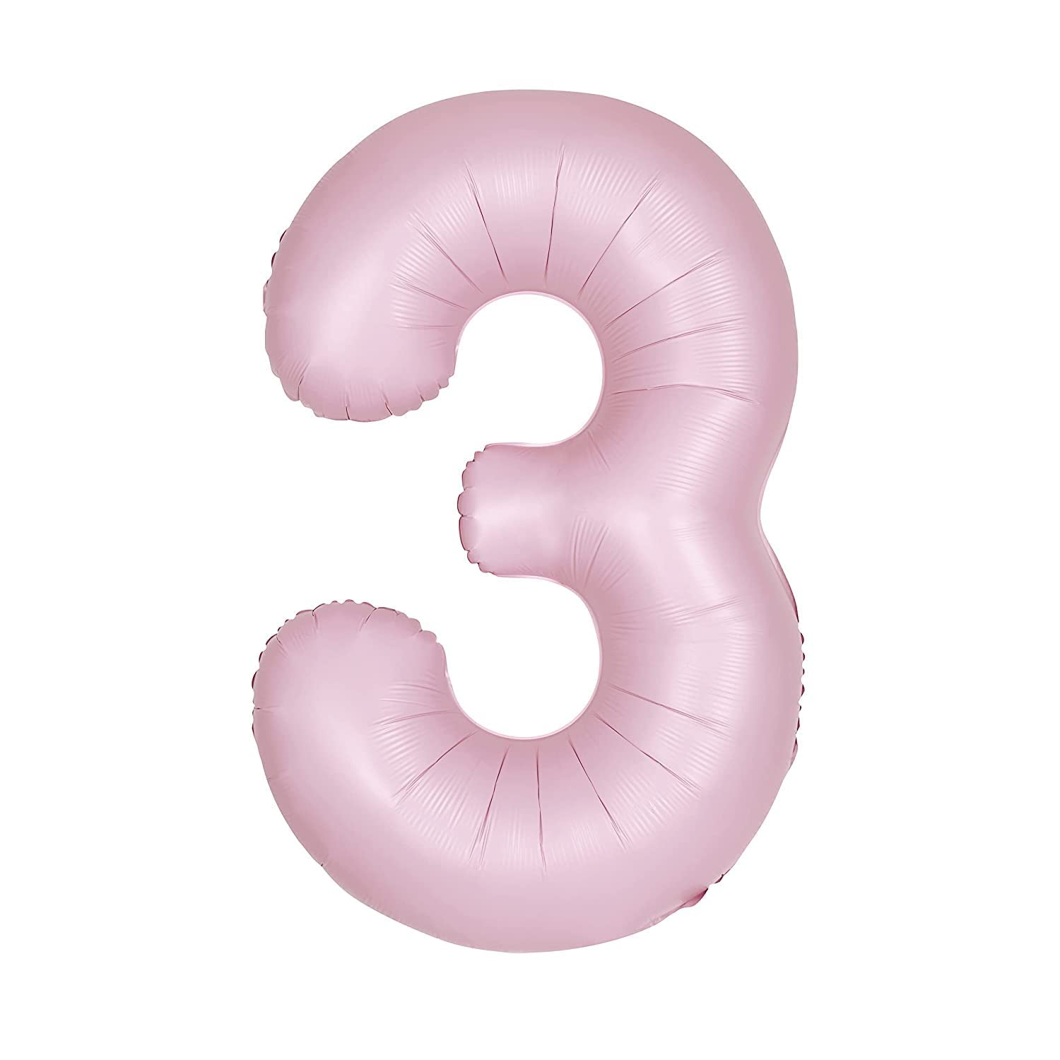 Unique Giant Foil Number 3 Balloon - 86 cm Matte Baby Pink