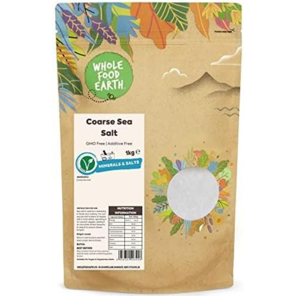 Wholefood Earth Coarse Sea Salt - 1 kg Bag | GMO Free | Additive Free