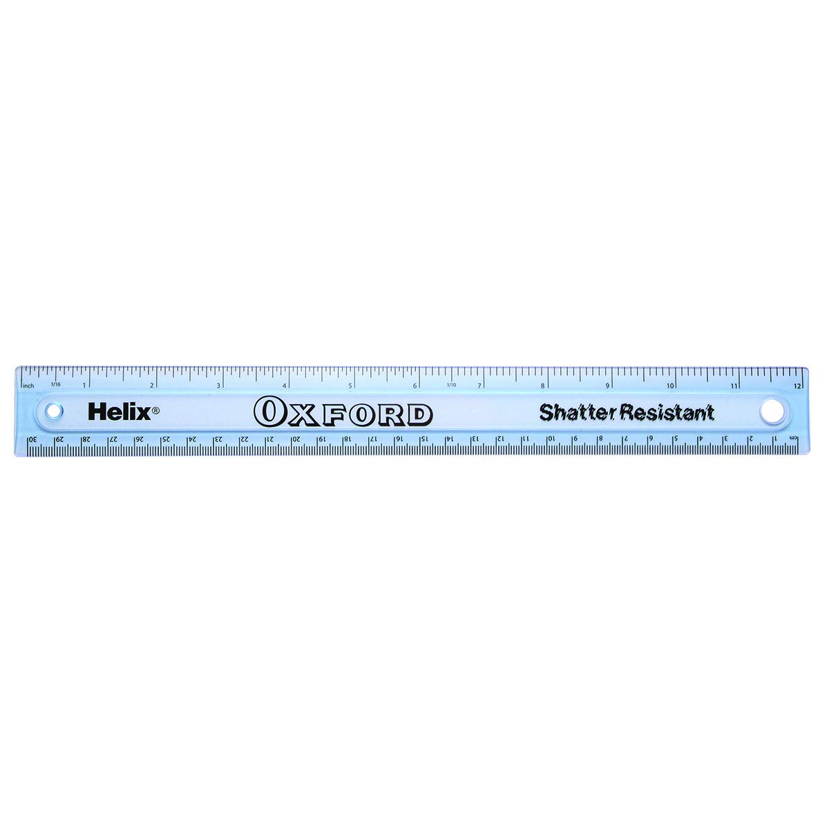 Helix Oxford 12 inch 30cm Shatter Resistant Ruler - Metric & Imperial Graduations | Acrylic