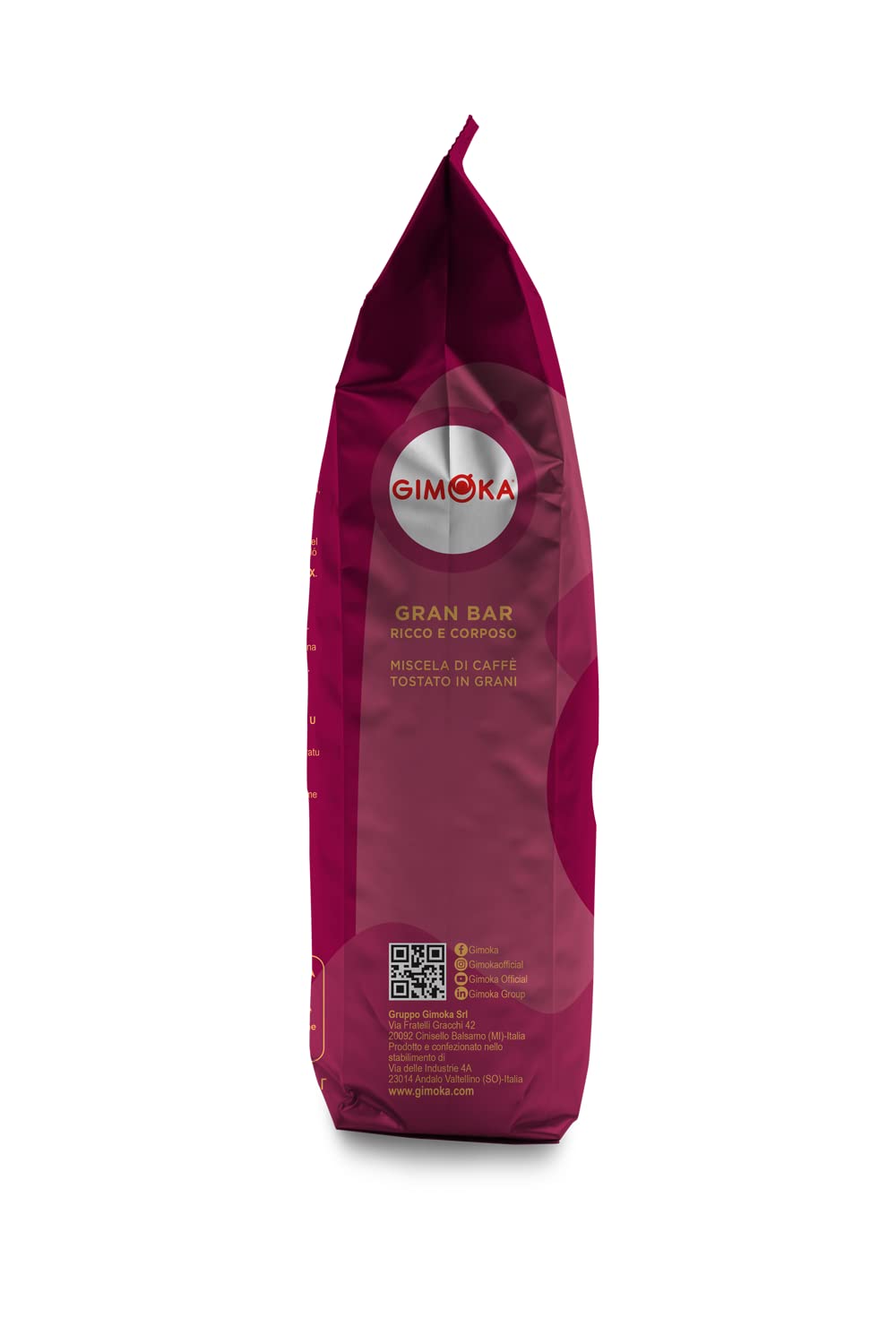 Gimoka Gran Bar Italian Espresso Coffee Beans, Light Roast (2/5), 1 Kg Whole Bean 3
