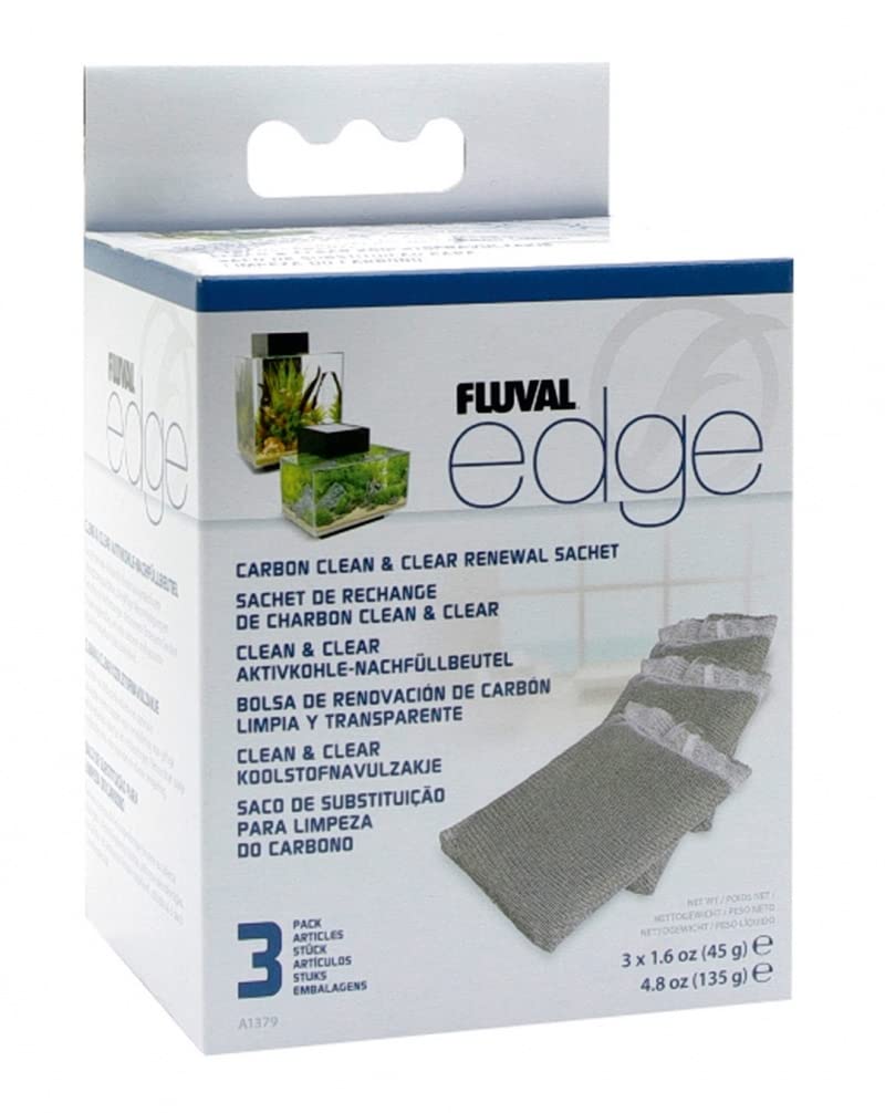 Fluval Edge Aquarium Carbon Renewal Sachets - Toxin Removal | 3-Pack 1
