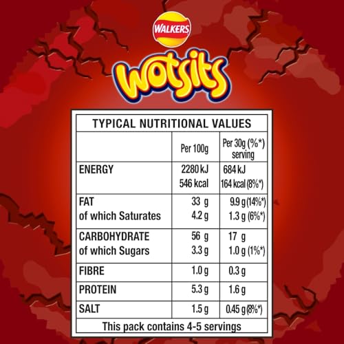 Walkers Wotsits Knusprige, süß-scharfe Snacks zum Teilen, 140 g 5