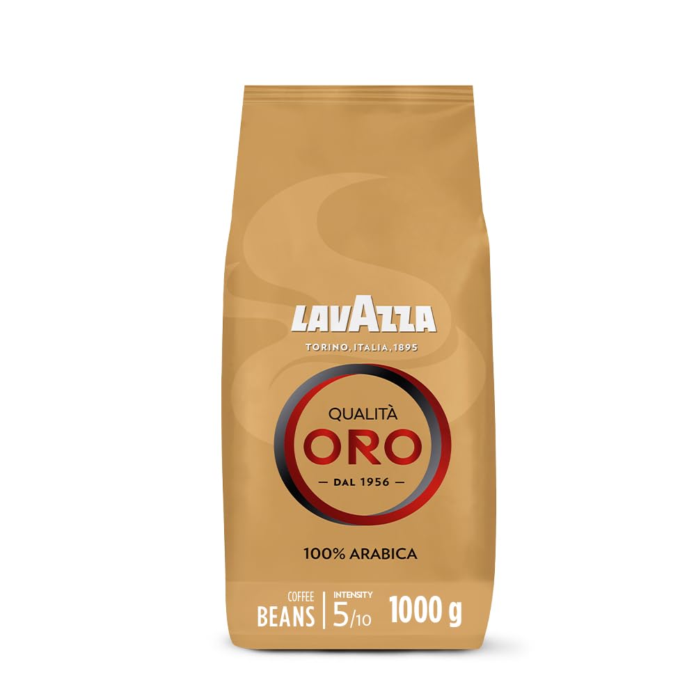 LAVAZZA Qualità Oro Whole Coffee Beans - 100% Arabica, Medium Roast, Intensity 5/10, 1 Kg