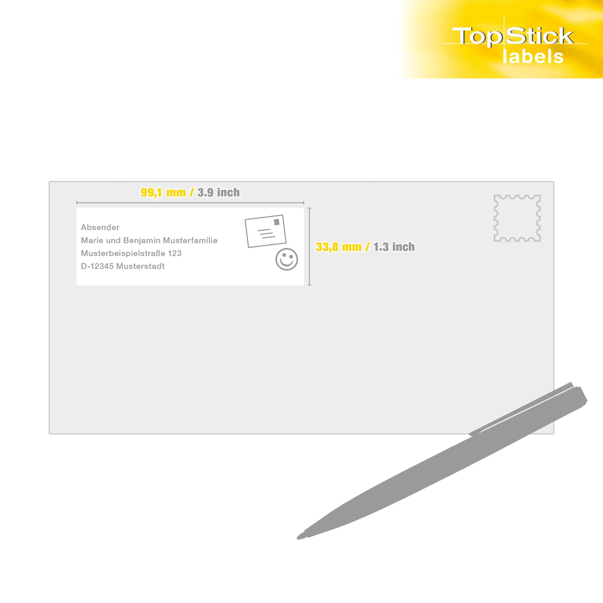TopStick Self Adhesive Address Labels - 1600 Labels, 99.1 x 33.9 mm, White | For Laser & Inkjet 5