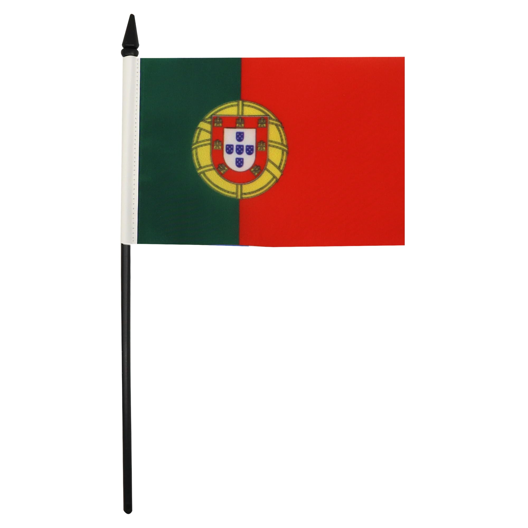 AZ FLAG Portugal Table Flag 4'' x 6'' with Black Plastic Base and 10'' Pole | 100% Polyester
