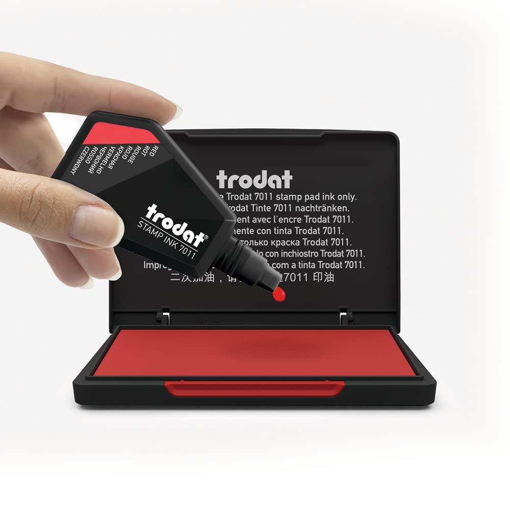 Trodat Red Ink Bottle - 28 ml Replacement Ink for Hand Stamp Pads | Model 7011 5