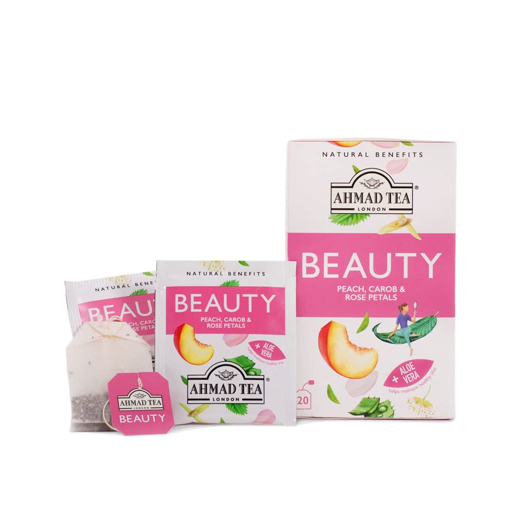 Ahmad Tea Natural Benefit Beauty Infusion Rooibos Tea with Peach, Carob & Rose Petals, 20 Count 5