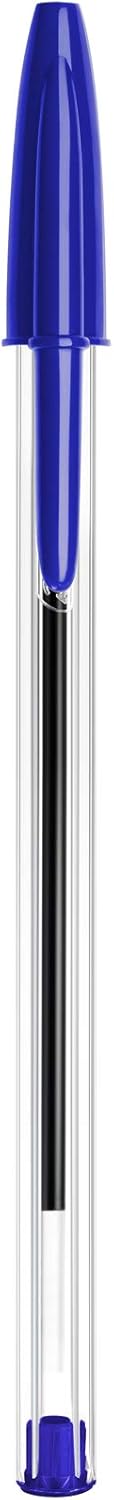 BIC Cristal Original Comfortable Ballpoint Pens - Value Pack of 100 - Blue Colour- Medium Point (1.0 mm) 6