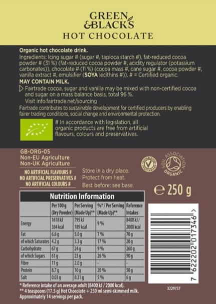 Green &amp; Black's Bio-Heiße Schokolade – Reichhaltige und köstliche Trinkschokolade, 250 g 4