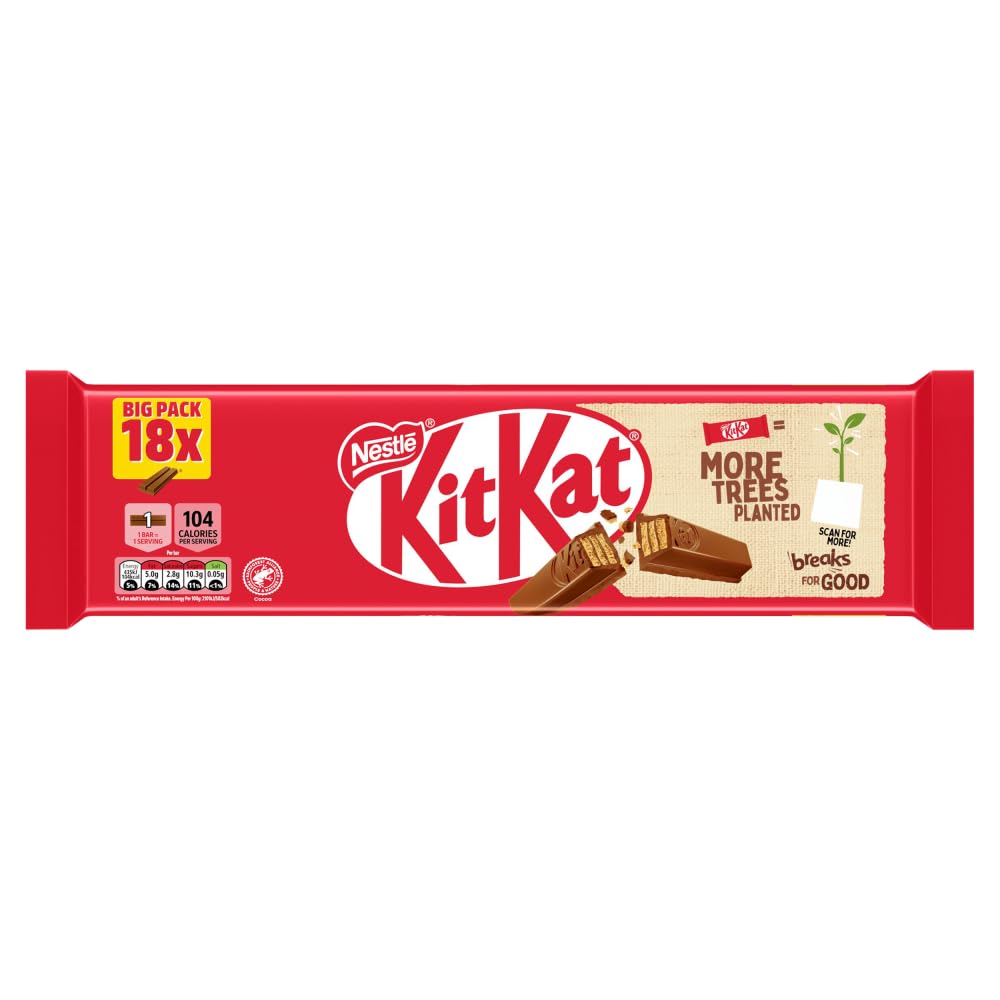 KitKat 2 Finger Milk Chocolate Biscuit Bar, 18 Pack (20.7g Each) 1