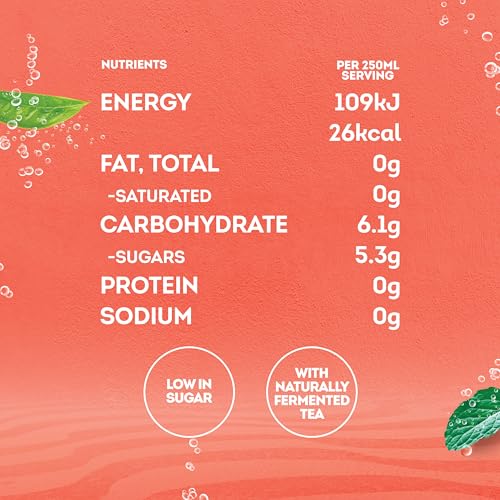 Lipton Kombucha Teegetränk mit Erdbeer- und Minzgeschmack, 250 ml (4er-Pack) 10