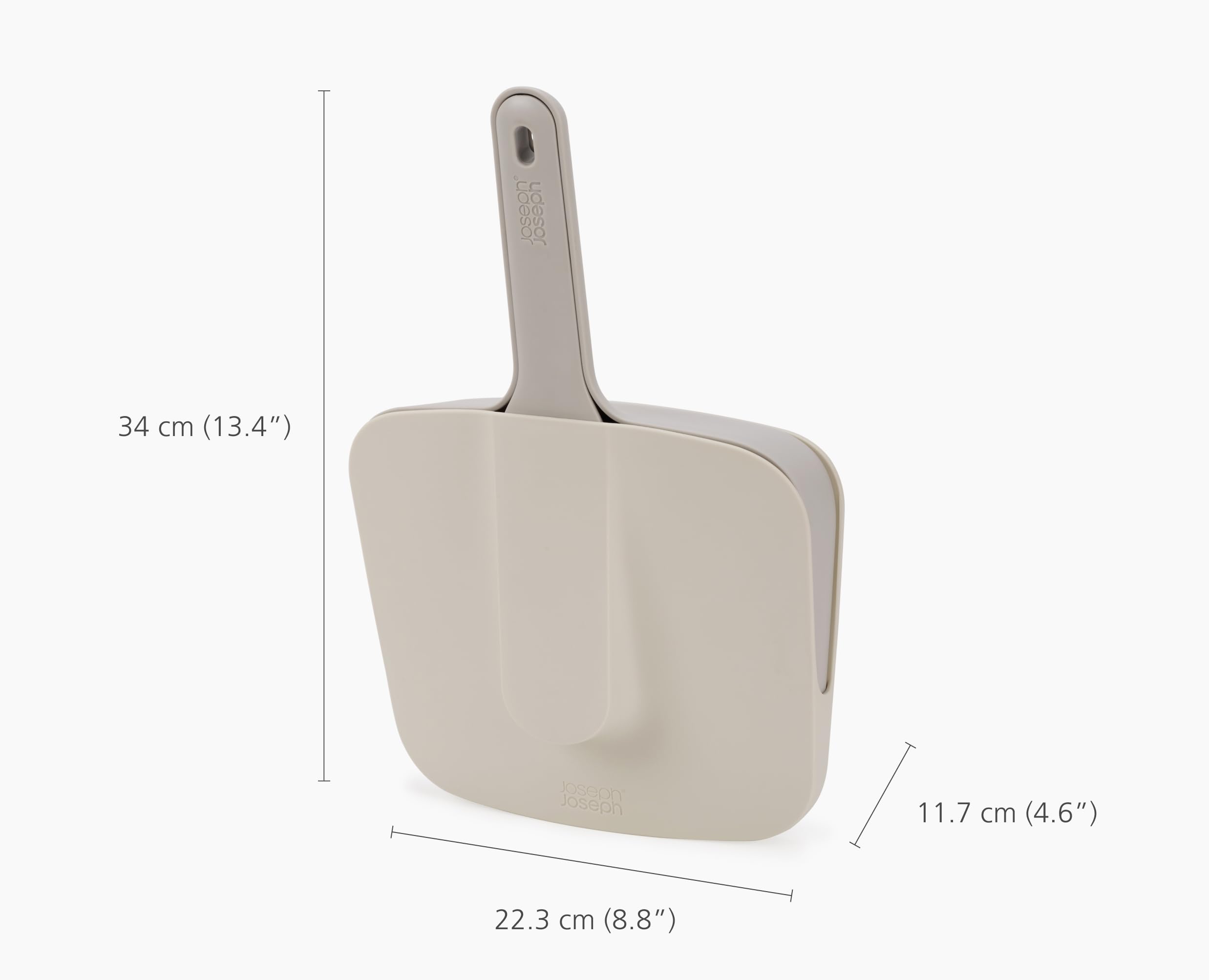 Joseph Joseph CleanTech Wall-mounted Dustpan & Brush Set | Stone Color | Rubber Edge 6