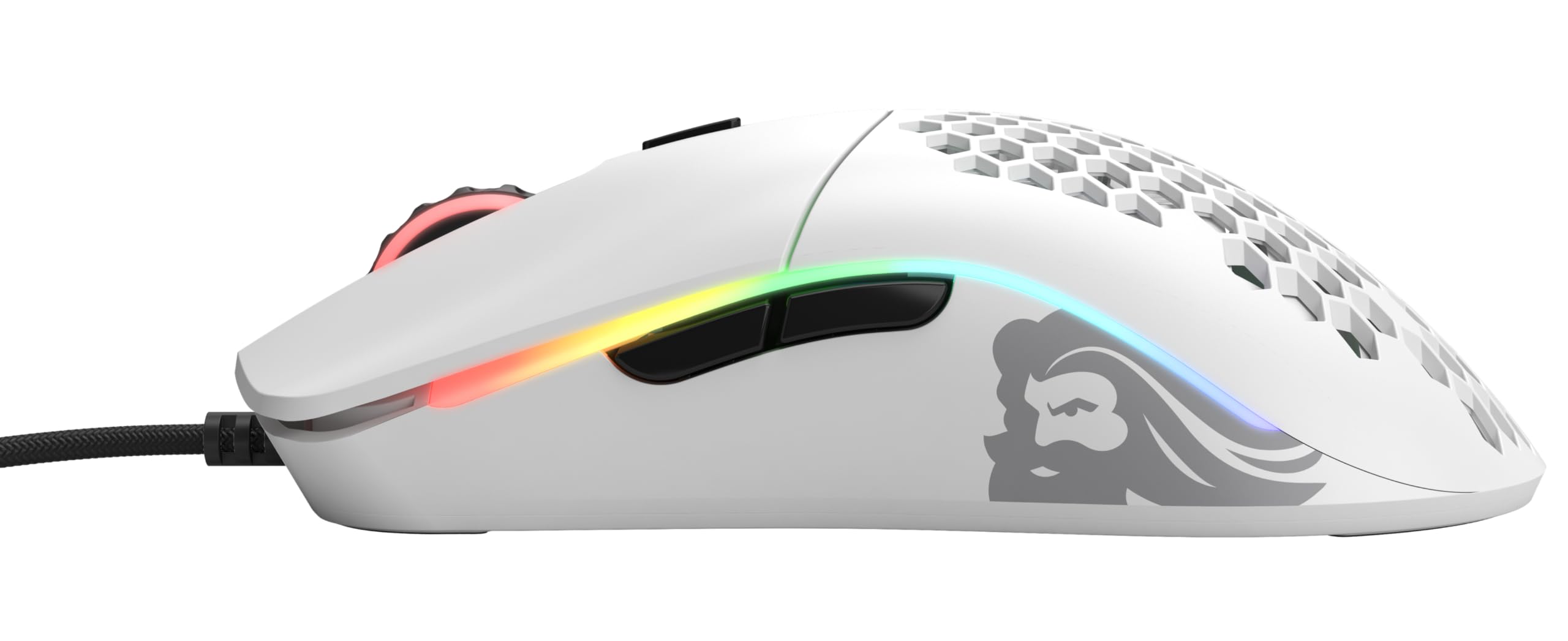 GLORIOUS Model O Wired Gaming Mouse - 67g Superlight Honeycomb Design, RGB, Pixart 3360 Sensor, Omron Switches, Ambidextrous - Matte White