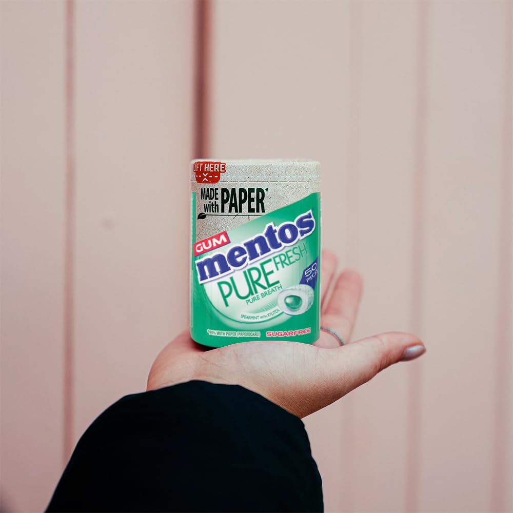 MENTOS PURE FRESH Sugar-Free Chewing Gum - Spearmint Liquid Filled | 6 Pack (730g Total) 7
