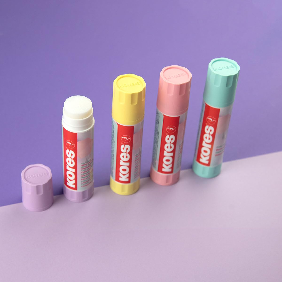 Kores Pastel Glue Stick - Strong Hold Adhesive, Non-Toxic, 20g (Pack of 2) 6