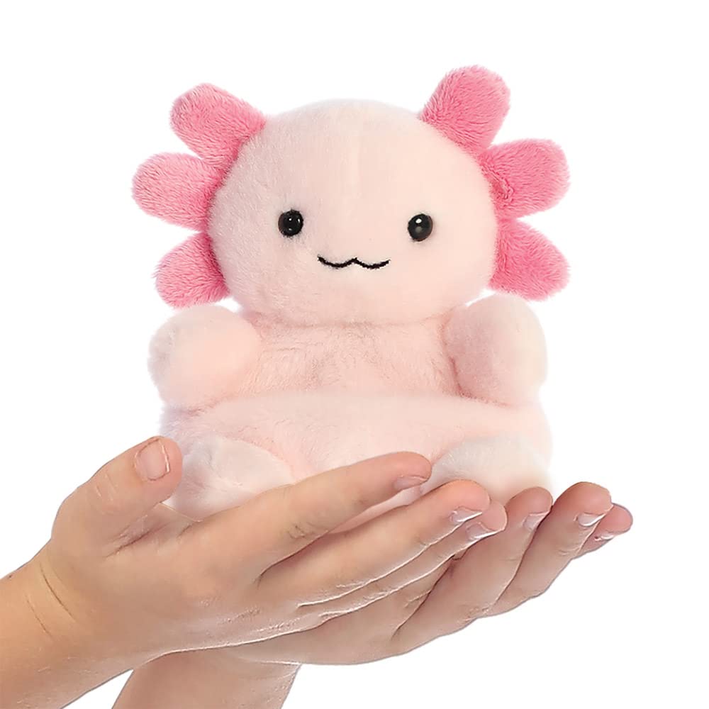 AURORA Palm Pals Ax Axolotl Soft Toy - Pink, 5 Inches | Eco-Friendly, Collectible Beanie 5