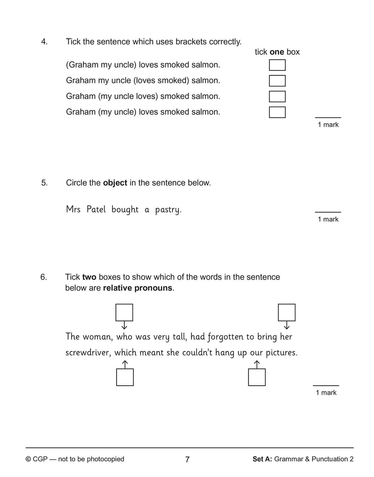 CGP New KS2 English SAT Buster 10-Minute Tests: Grammar, Punctuation & Spelling - Book 1 (Paperback) 7