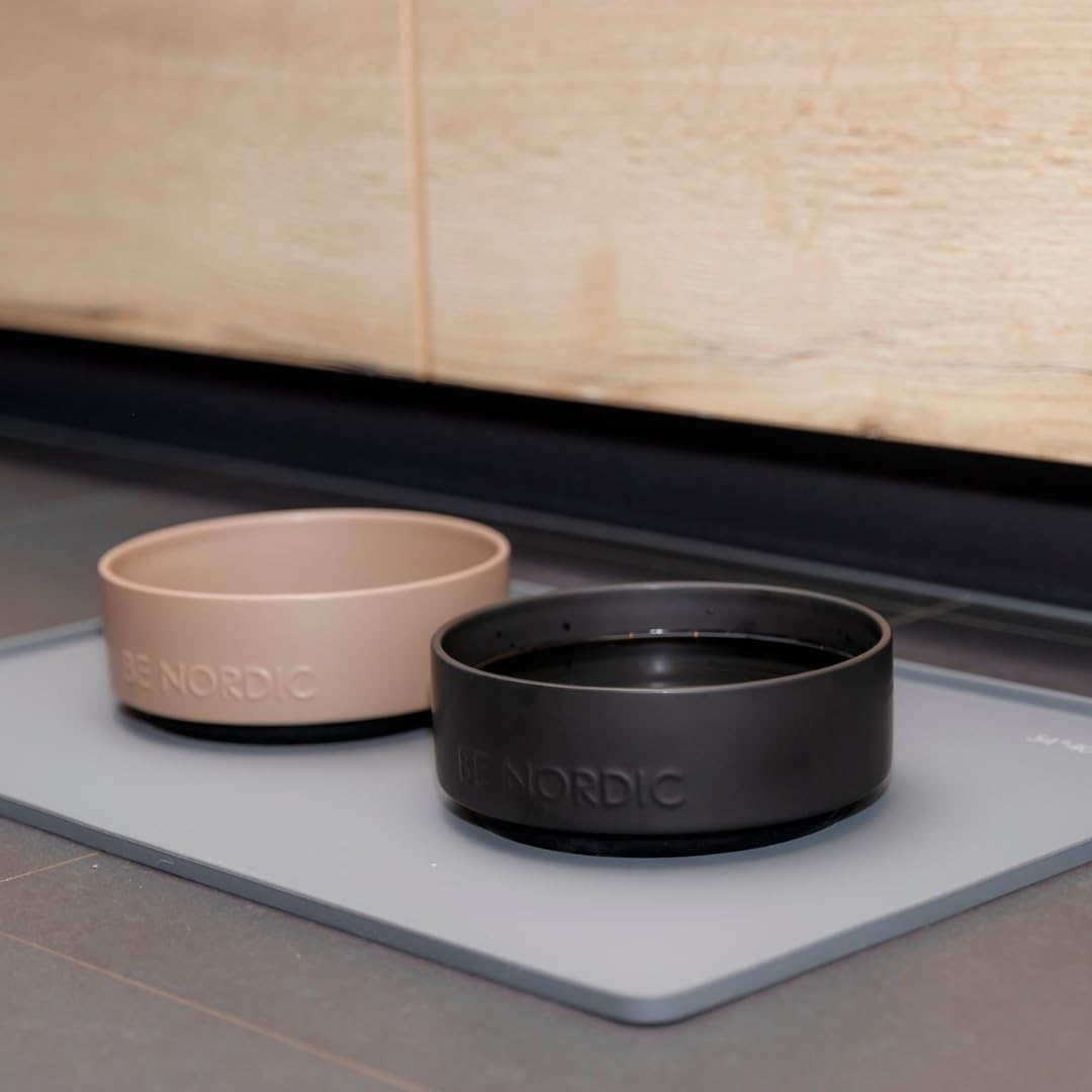 TRIXIE BE NORDIC Ceramic Dog Bowl - 1200 ml Capacity | Black | Nonslip Base 3