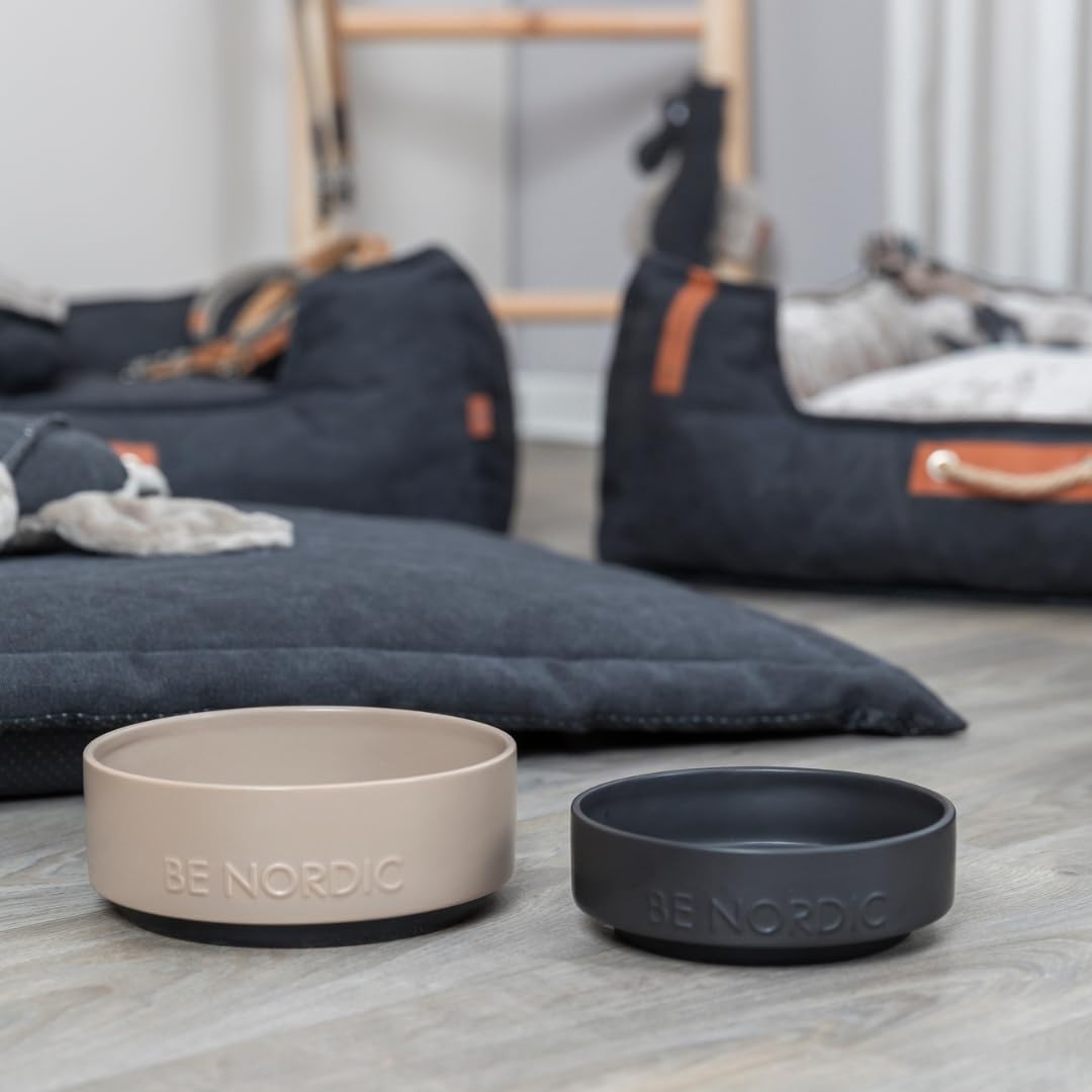 TRIXIE BE NORDIC Ceramic Dog Bowl - 1200 ml Capacity | Black | Nonslip Base 4