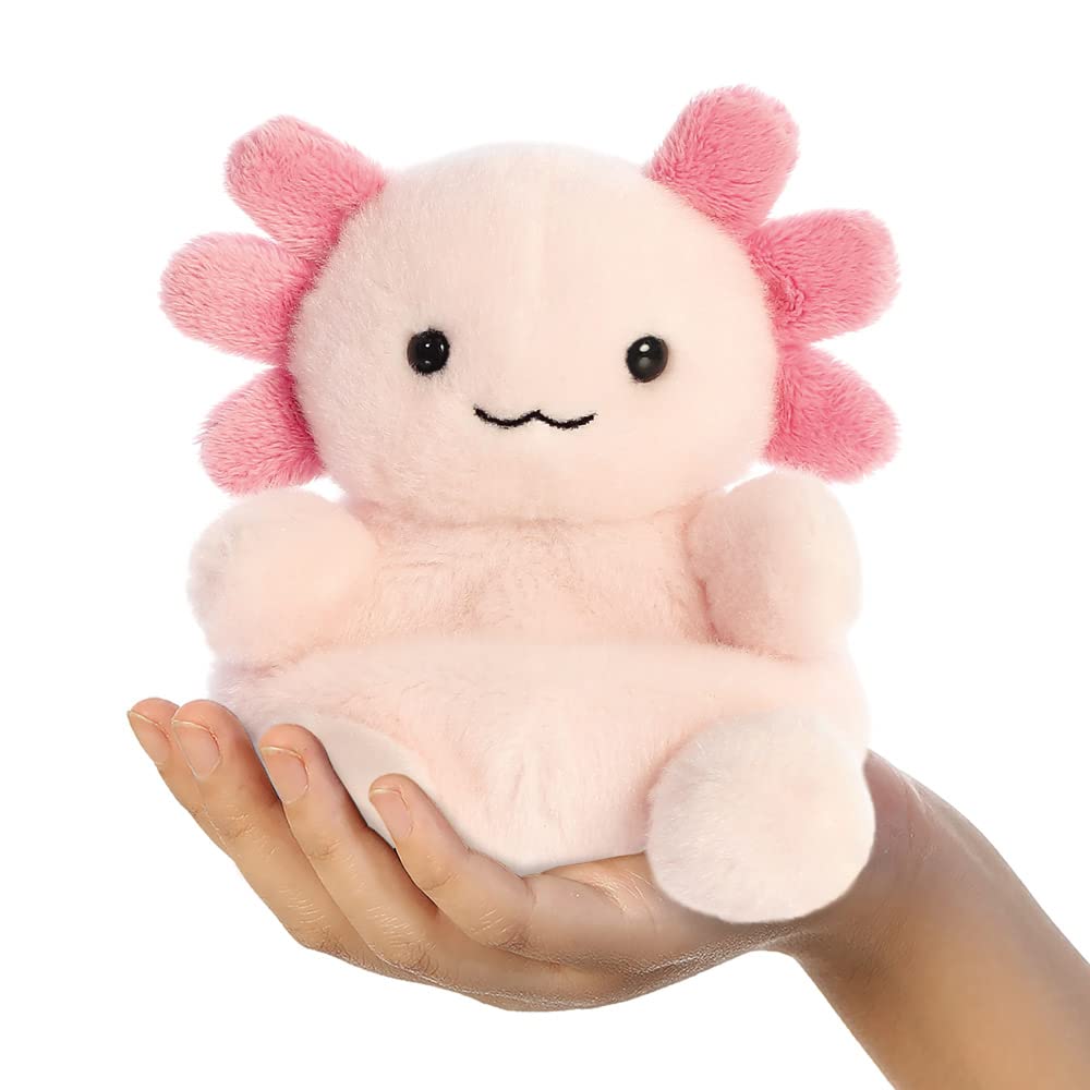 AURORA Palm Pals Ax Axolotl Soft Toy - Pink, 5 Inches | Eco-Friendly, Collectible Beanie 7